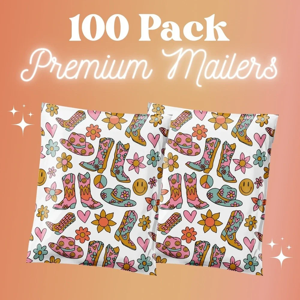 Western Poly Mailers 10x13 Inch 100 Pack Shipping Supplies Yeehaw